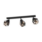Eglo Plafonnier Carlton 7 Acier Noir Cuivre | IP20 - Convient pour 3x E27 