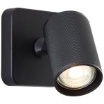 Brilliant Marty Wandlamp Aluminium Zanderig Zwart 5W 350lm - 830 Warm Wit | Incl. 1x GU10
