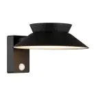 Nordlux Solar Wandlamp Justina Metaal Zwart 400lm - 830 Warm Wit | IP44 - Bewegings- en Lichtsensor