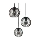Eglo Hanglamp Almanzora Staal Zwart Koper | IP20 - Geschikt voor 3x E27 